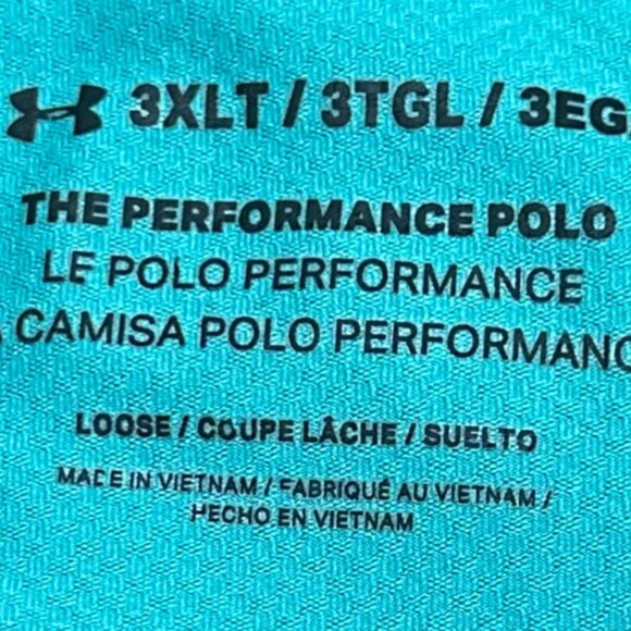Under Armour Teal/Blue/Light Blue Polo Shirt | 3XL Tall - Picture 3 of 3